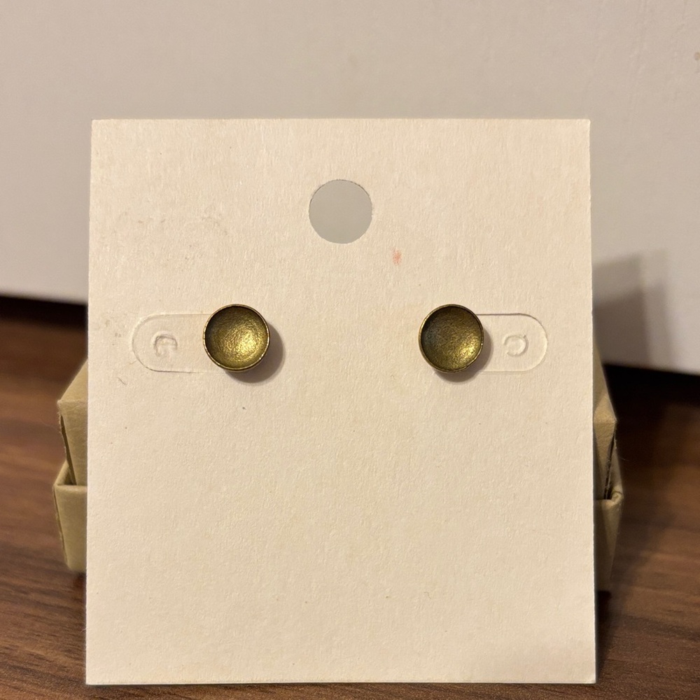 Full Moon Phase Gold Stud Earrings